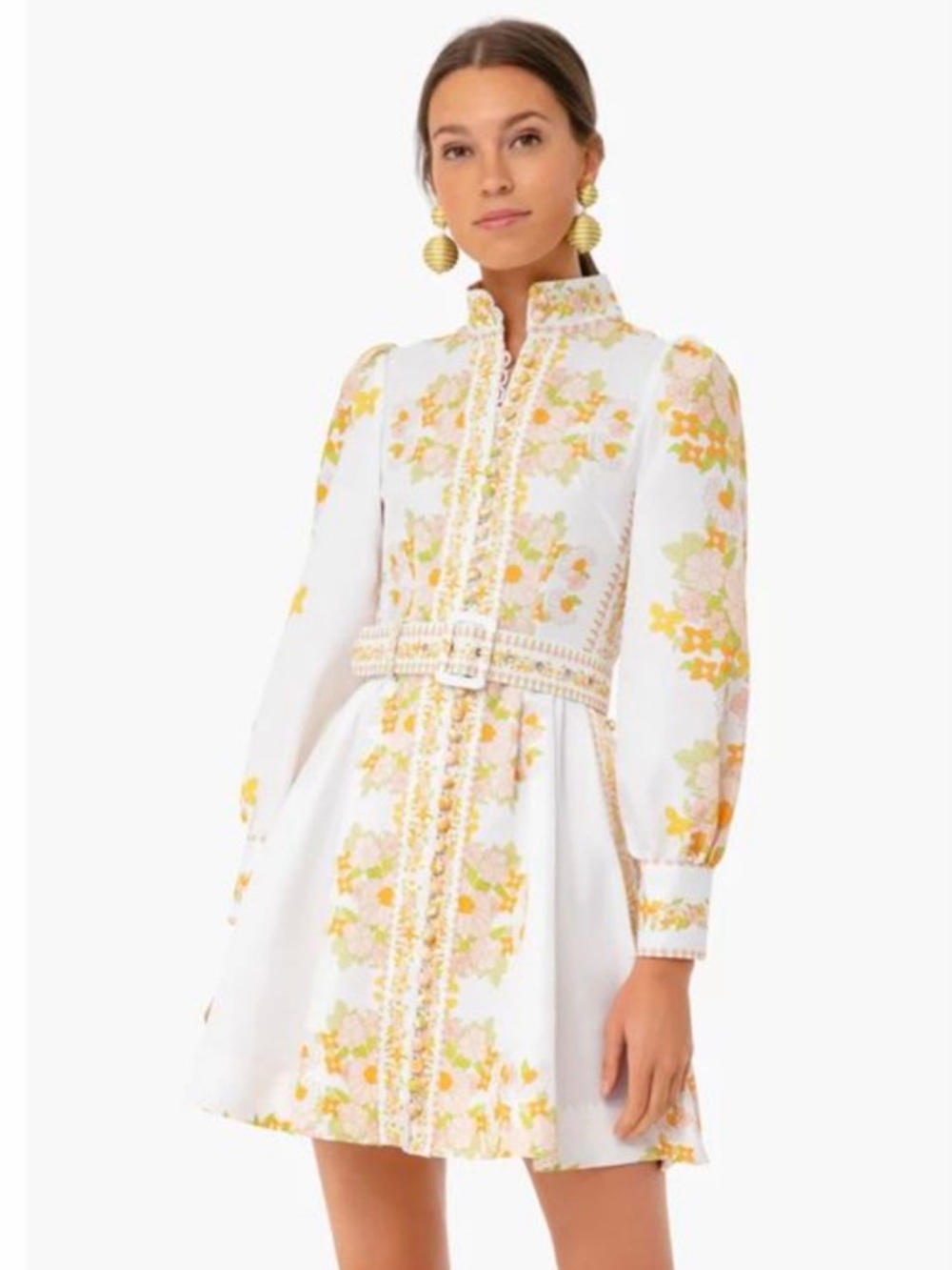Beulah London x Tuckernuck “Leila” blue floral belted dress